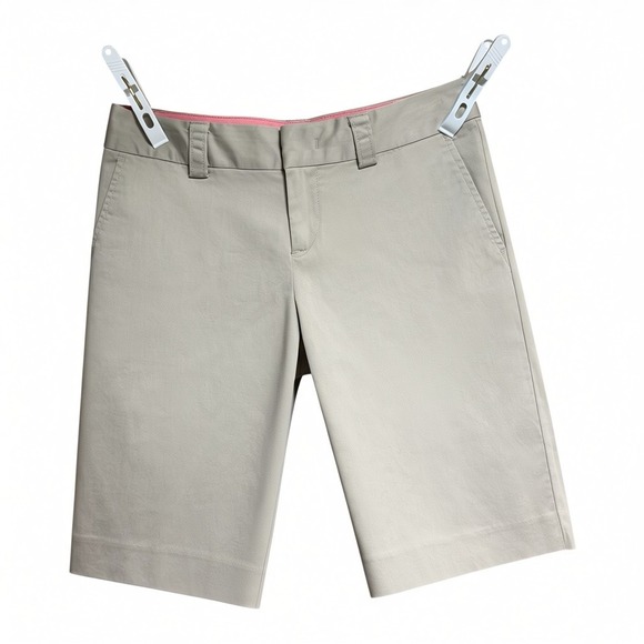 Banana Republic Pants - Banana Republic Womens Khaki Tan Bermuda Shorts Stretch Cotton Size 2 NWT
